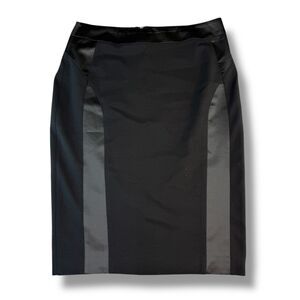 Karen Millen England Black Satin Pencil Skirt Career Capsule Minimalist Size 10